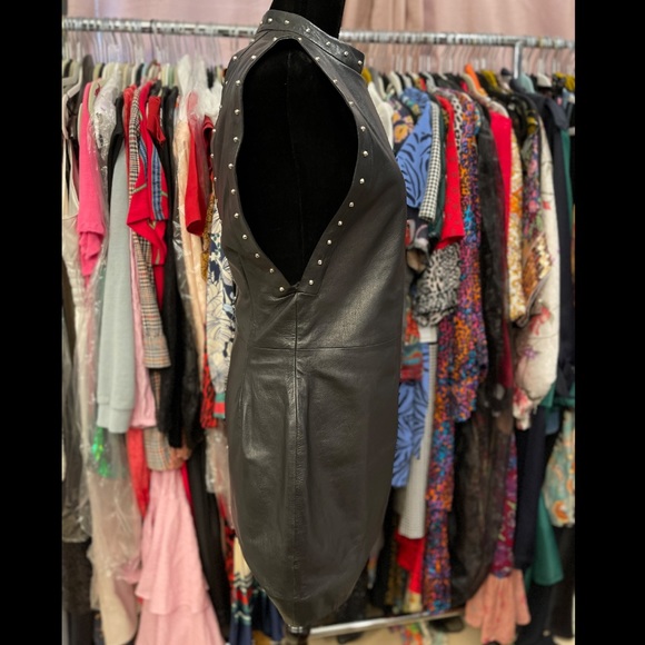 SAINT LAURENT leather mini dress - Picture 4 of 8